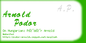 arnold podor business card